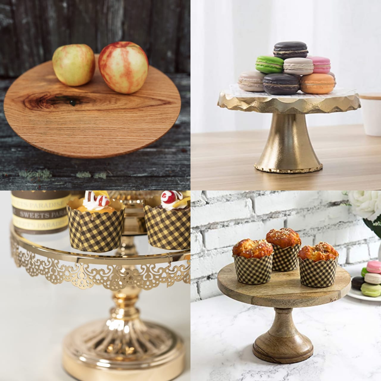 Metal and Wooden Cake stands